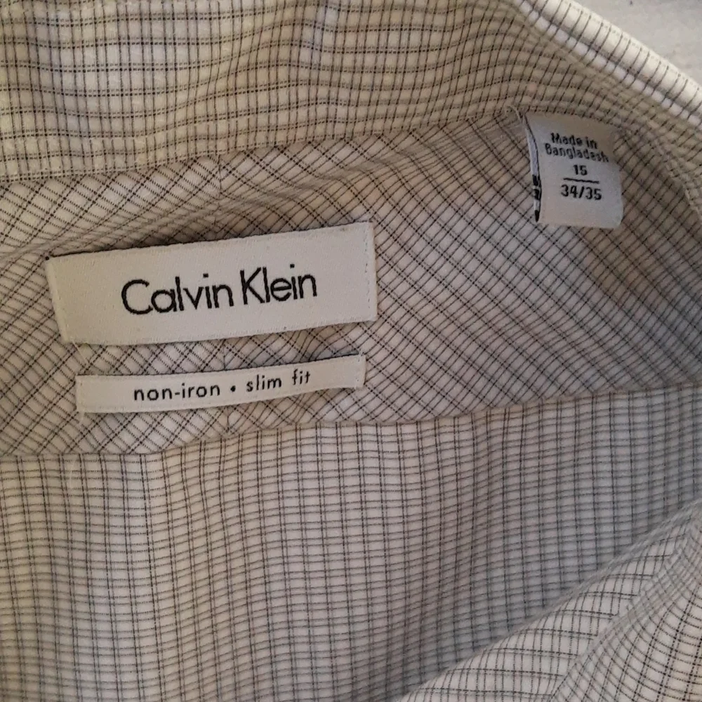 Calvin Klein Cotton Dress Shirt Men's Slim Fit Size M 15-inch neck - Picture 5 of 8